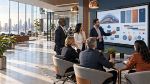 Window panes representing various services, including Strategy, Security, Agentic Workflows and Marketing